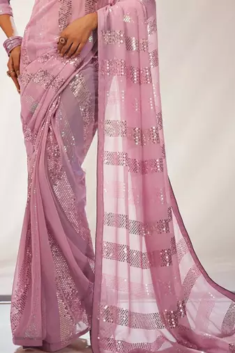 Sequins Work Georgette Bollywood Style Saree