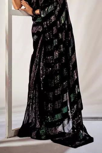 Sequins Work Georgette Bollywood Style Saree