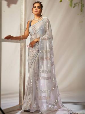 Sequins Work Georgette Bollywood Style Saree 1