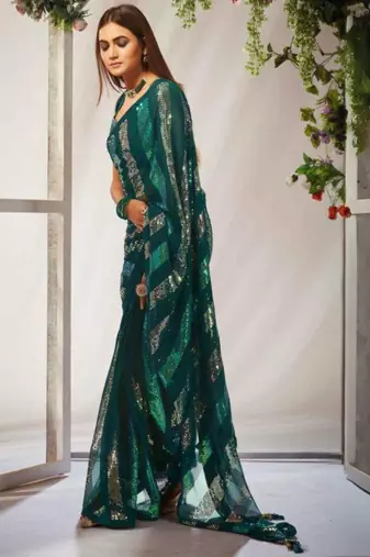 Sequins Work Georgette Bollywood Style Saree