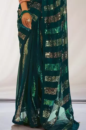 Sequins Work Georgette Bollywood Style Saree