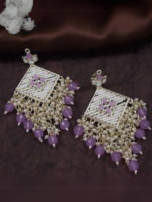 traditional kundan pearls dangle earrings for women 1