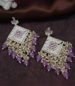 traditional kundan pearls dangle earrings for women