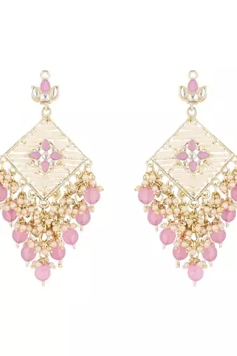 traditional kundan pearls dangle earrings for women