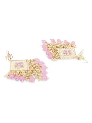 traditional kundan pearls dangle earrings for women 3