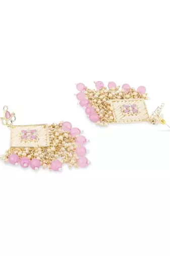 traditional kundan pearls dangle earrings for women