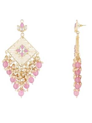 traditional kundan pearls dangle earrings for women 4