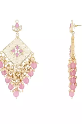 traditional kundan pearls dangle earrings for women
