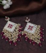 traditional kundan pearls dangle earrings for women