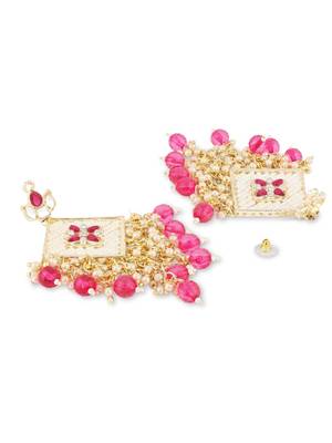 traditional kundan pearls dangle earrings for women 4