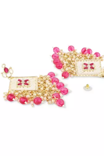 traditional kundan pearls dangle earrings for women