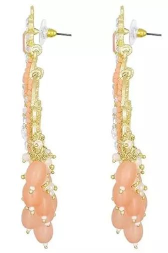 traditional handcrafted pearl kundan beaded chandbali earrings for women/girls 