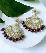 I jewels traditional handcrafted pearl kundan beaded earrings for women/girls