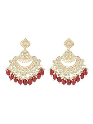 I jewels traditional handcrafted pearl kundan beaded earrings for women/girls  2
