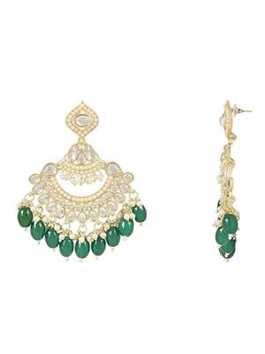 traditional handcrafted pearl kundan beaded earrings for women/girls  2