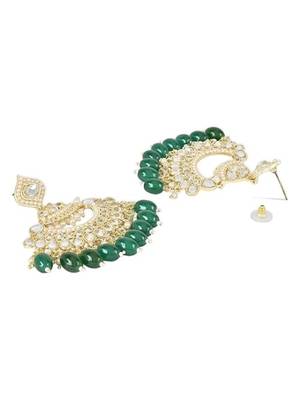 traditional handcrafted pearl kundan beaded earrings for women/girls  3