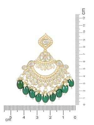 traditional handcrafted pearl kundan beaded earrings for women/girls  4