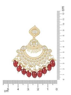 I jewels traditional handcrafted pearl kundan beaded earrings for women/girls  5