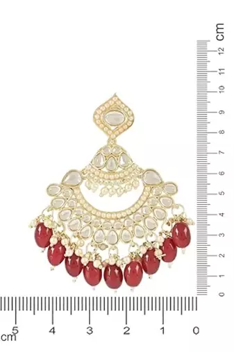 I jewels traditional handcrafted pearl kundan beaded earrings for women/girls 