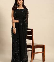 Honeycomb Sequins Work Georgette Bollywood Style Saree