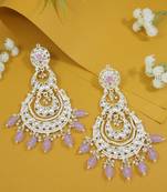 traditional kundan & pearl drop dangle chandbali earrings for women 