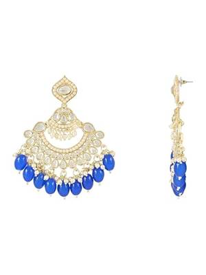 traditional handcrafted pearl kundan beaded earrings for women/girls  4