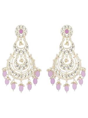 traditional kundan & pearl drop dangle chandbali earrings for women  2