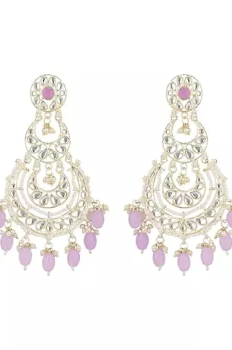 traditional kundan & pearl drop dangle chandbali earrings for women 