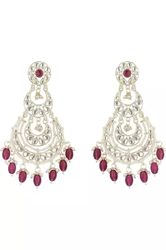 traditional kundan & pearl drop dangle chandbali earrings for women 