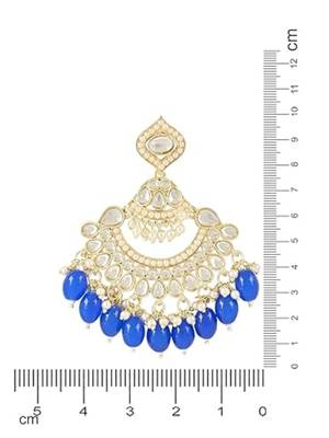 traditional handcrafted pearl kundan beaded earrings for women/girls  5