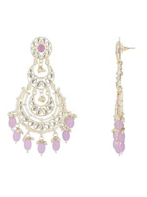 traditional kundan & pearl drop dangle chandbali earrings for women  3