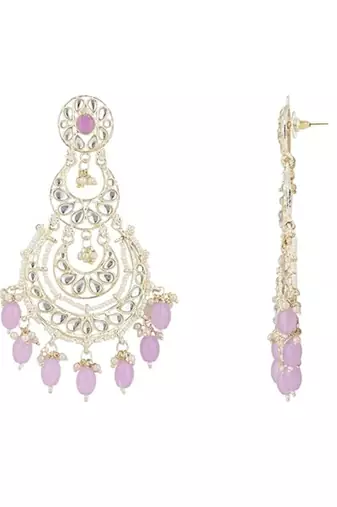 traditional kundan & pearl drop dangle chandbali earrings for women 