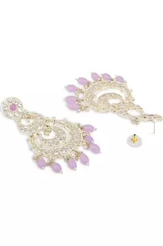 traditional kundan & pearl drop dangle chandbali earrings for women 