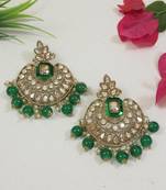 traditional kundan pearl chandbali earrings 