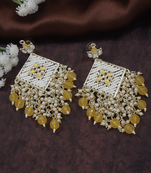 traditional kundan pearls dangle earrings for women