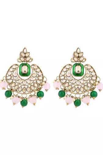 traditional kundan pearl chandbali earrings for women 