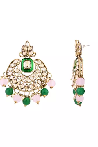 traditional kundan pearl chandbali earrings for women 