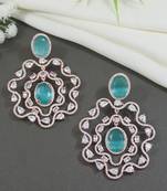 stylish latest fashion rose gold plated american diamond fashionable earrings for women 
