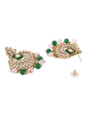 traditional kundan pearl chandbali earrings for women  4