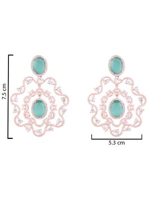 stylish latest fashion rose gold plated american diamond fashionable earrings for women  5