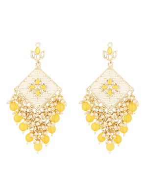 traditional kundan pearls dangle earrings for women 2