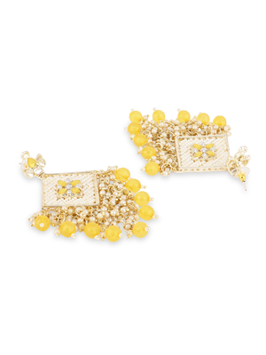 traditional kundan pearls dangle earrings for women 3