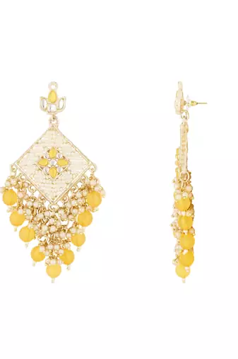 traditional kundan pearls dangle earrings for women