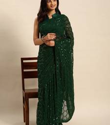 Honeycomb Sequins Work Georgette Bollywood Style Saree