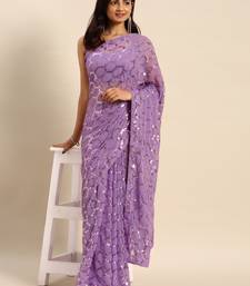 Honeycomb Sequins Work Georgette Bollywood Style Saree