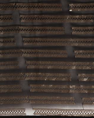 Striped Sequins Work Georgette Bollywood Style Saree 4