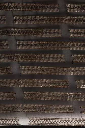 Striped Sequins Work Georgette Bollywood Style Saree