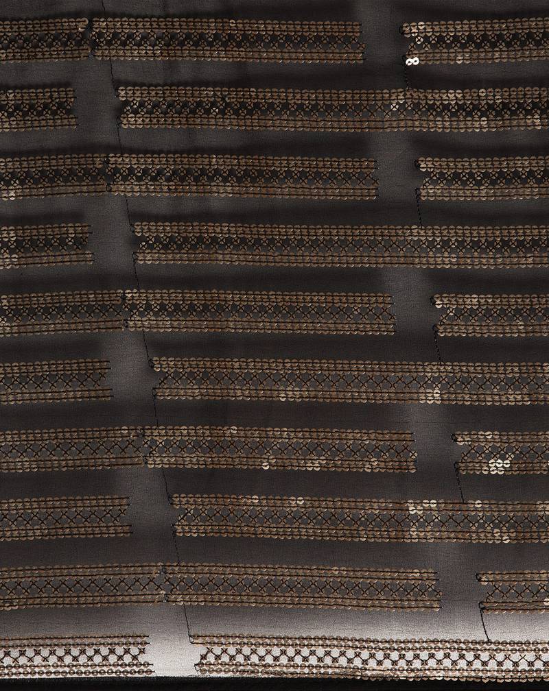 Striped Sequins Work Georgette Fabric Bollywood Style Saree