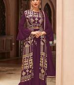 Wine stylish designer latest party wear dress collection