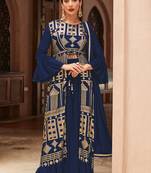 Royal blue stylish designer latest party wear dress collection